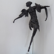 Sculpture figure Dancer Wax, G4 25w x 35h x 7d #miekevanosheeze #miekevanos #waxsculpture #dancersculpture #ballerinapose #ballerinaart #balletart #balletbody